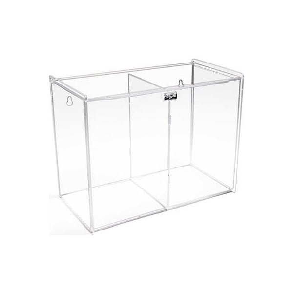 Trippnt Double Face Mask Dispenser, Safety Apparel Holder, Acrylic, Clear, 12inW x 9inH x 6inD 50778 - main